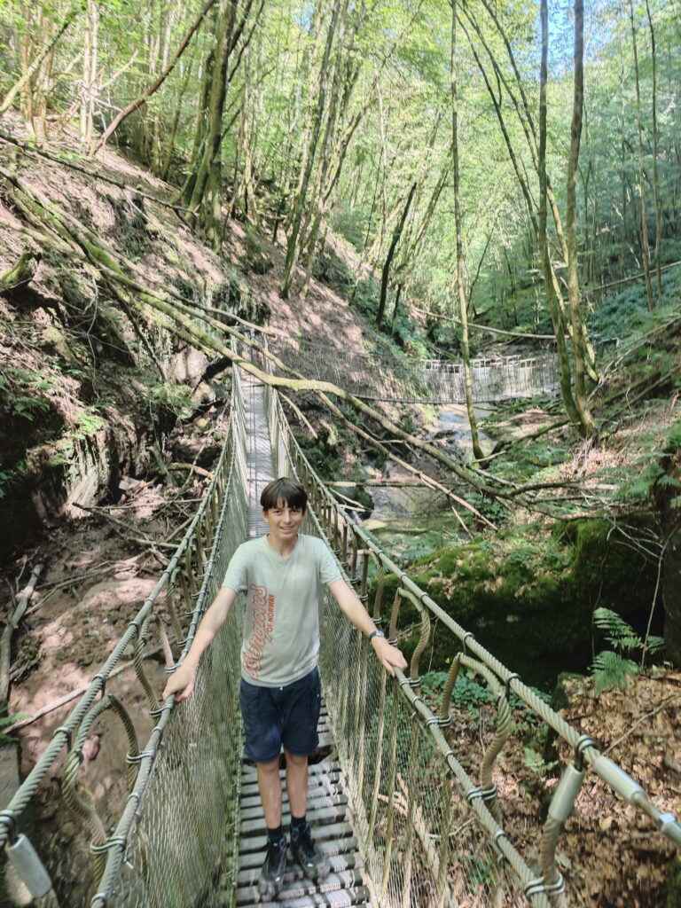 Die Butzerbachtal Hängebrücke im oberen Bereich